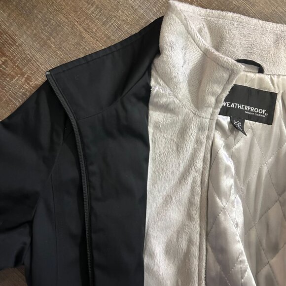 Weatherproof Womens Black Double Zip Warm Winter Jacket Quilted Lining, size S - Picture 4 of 6